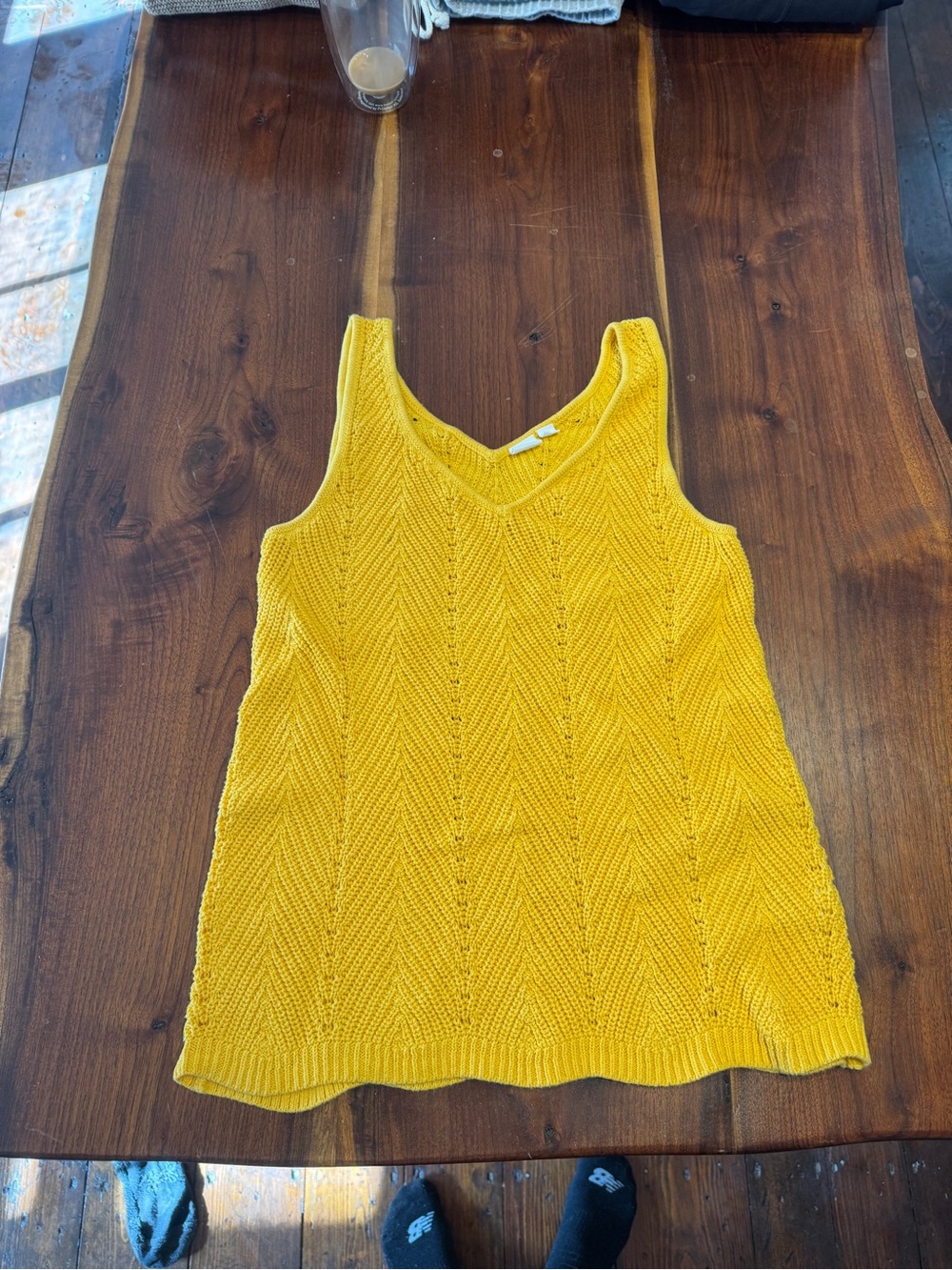 GAP Yellow V-Neck Knit Tank Top